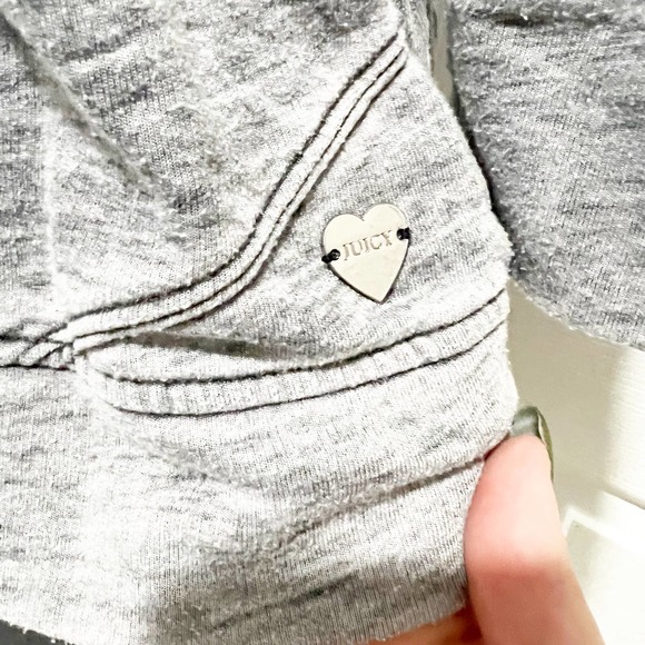 Vintage Juicy Couture Half Sleeve Gray Zip up Hoodie Medium - Picture 3 of 10